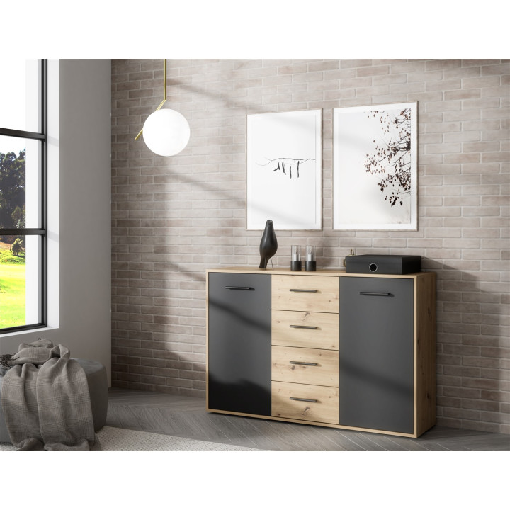 Commode Antuza 4P2T artisan/noir