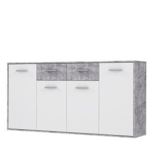 Commode Antuza 4P2T beton/blanc