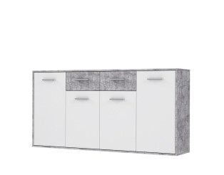 Commode Antuza 4P2T beton/blanc