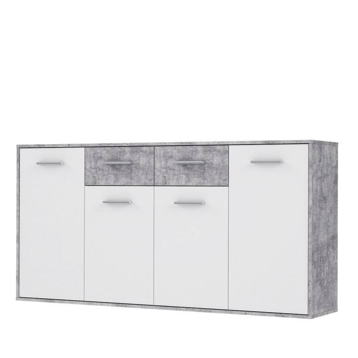 Commode Antuza 4P2T beton/blanc