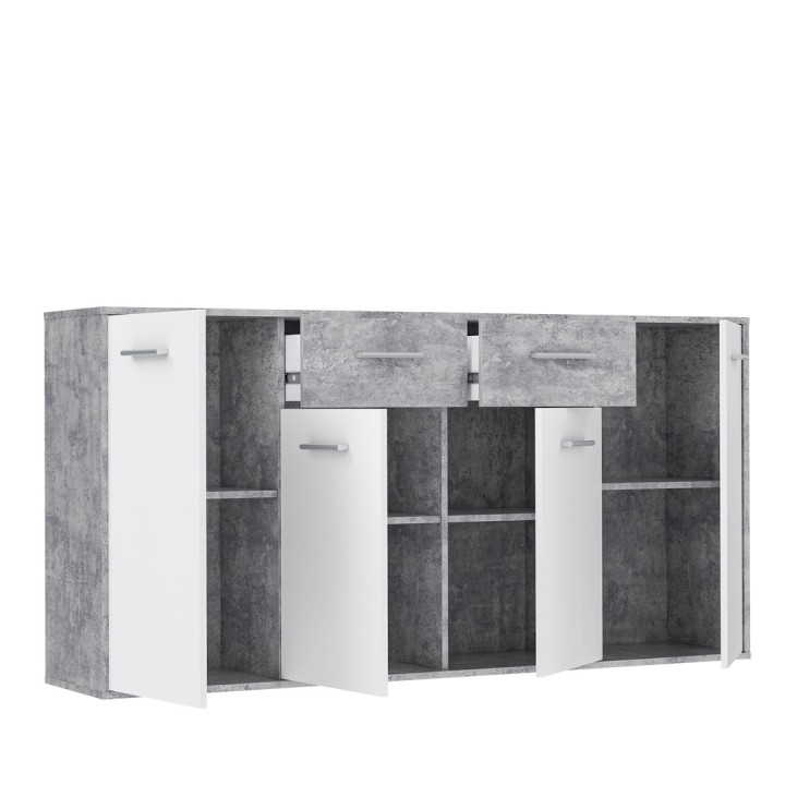 Commode Antuza 4P2T beton/blanc