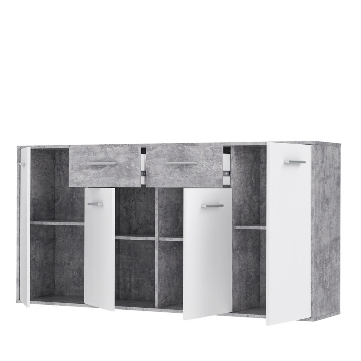 Commode Antuza 4P2T beton/blanc