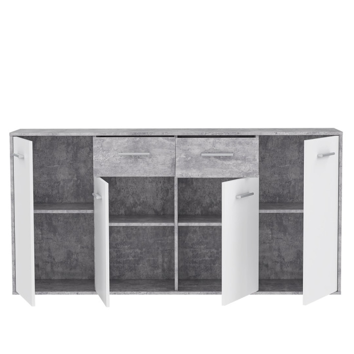 Commode Antuza 4P2T beton/blanc