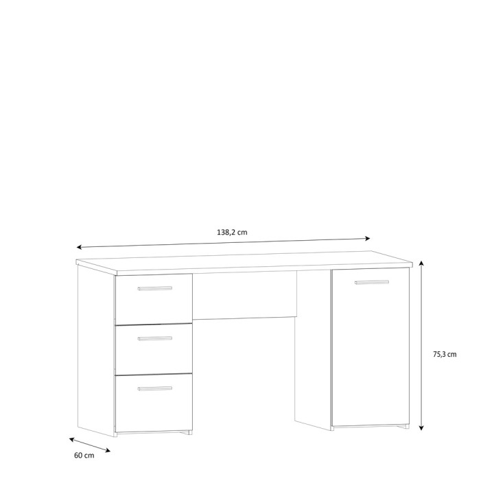 Bureau Net chêne et blanc
