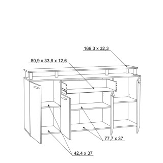 Buffet Gulada cendre/blanc