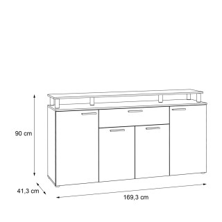 Buffet Gulada cendre/blanc