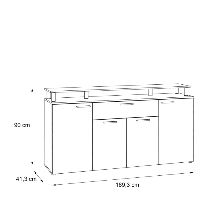 Buffet Gulada cendre/blanc