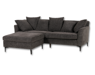 Canapé 3 places + pouf Umar gris foncé