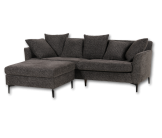 Canapé 3 places + pouf Umar gris foncé