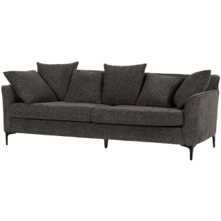 Canapé 3 places + pouf Umar gris foncé