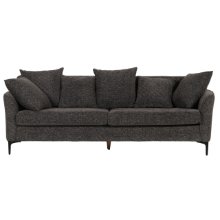 Canapé 3 places + pouf Umar gris foncé