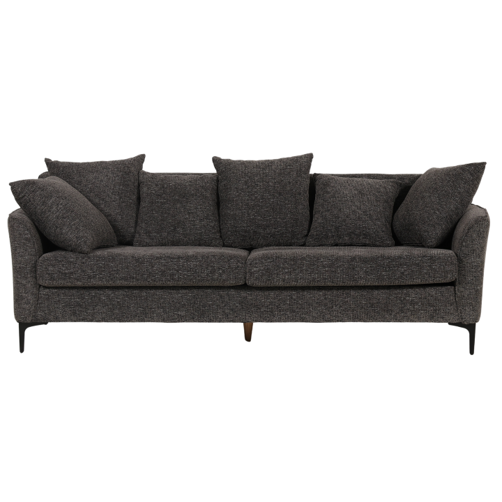 Canapé 3 places + pouf Umar gris foncé