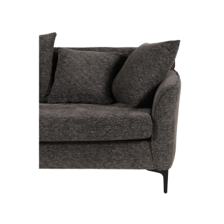 Canapé 3 places + pouf Umar gris foncé