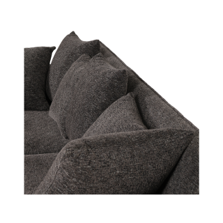 Canapé 3 places + pouf Umar gris foncé