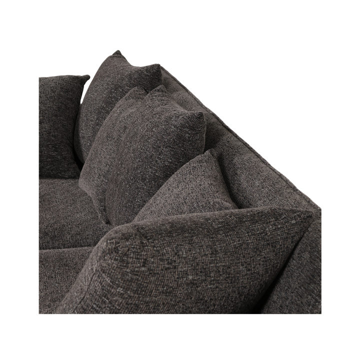 Canapé 3 places + pouf Umar gris foncé