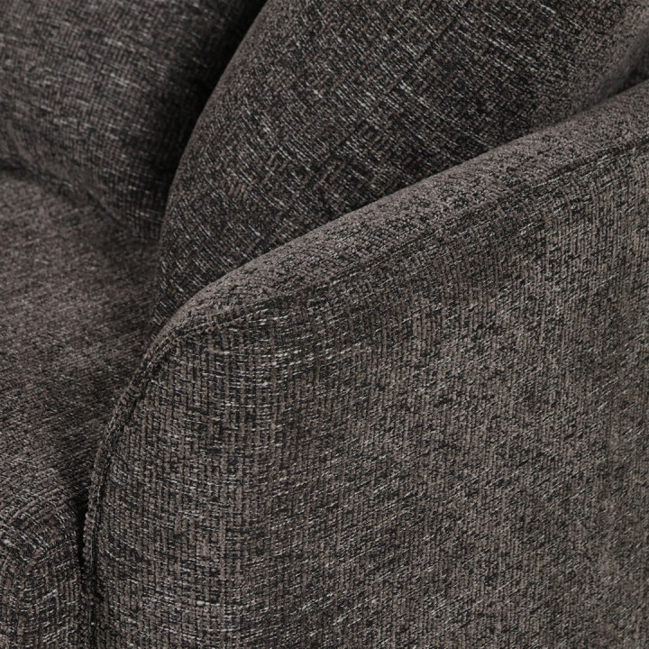 Canapé 3 places + pouf Umar gris foncé
