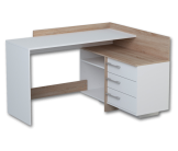 Thales - Bureau d'angle 484881 - Chêne brossé et blanc mat