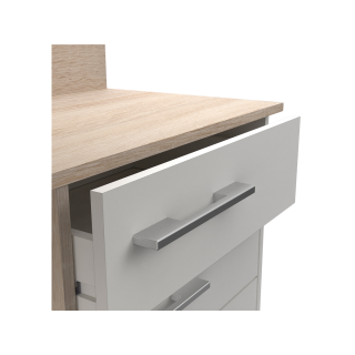 Thales - Bureau d'angle 484881 - Chêne brossé et blanc mat