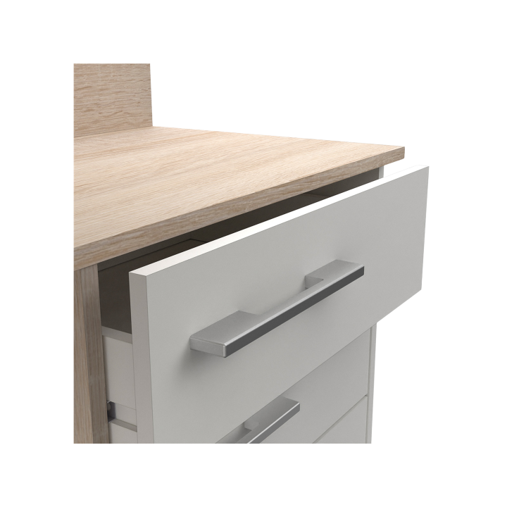 Thales - Bureau d'angle 484881 - Chêne brossé et blanc mat