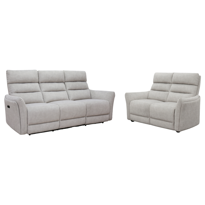 Salon 3 + 2 places Majestic gris clair