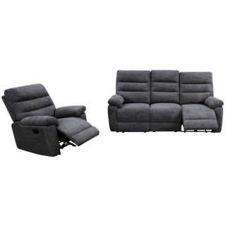 Coral - Fauteuil relax manuel gris foncé