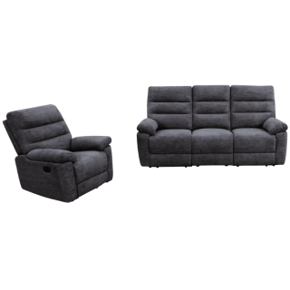 Coral - Fauteuil relax manuel gris foncé