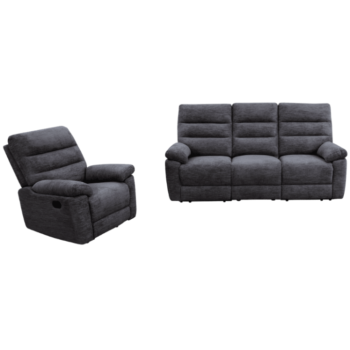 Coral - Fauteuil relax manuel gris foncé