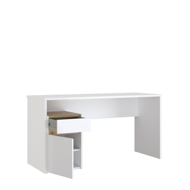 Bureau reversible Modultrick chêne artisan et blanc