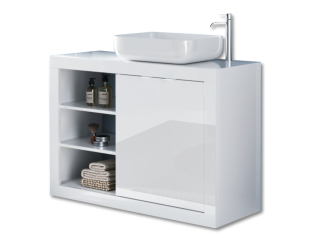 Meuble de salle de bain Basic bad - avec lavabo blanc