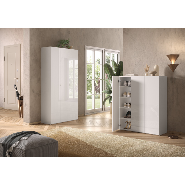 Grande armoire à chaussures Smile blanc