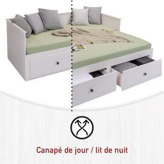 Lit banquette Palino 90 x 200 cm blanc