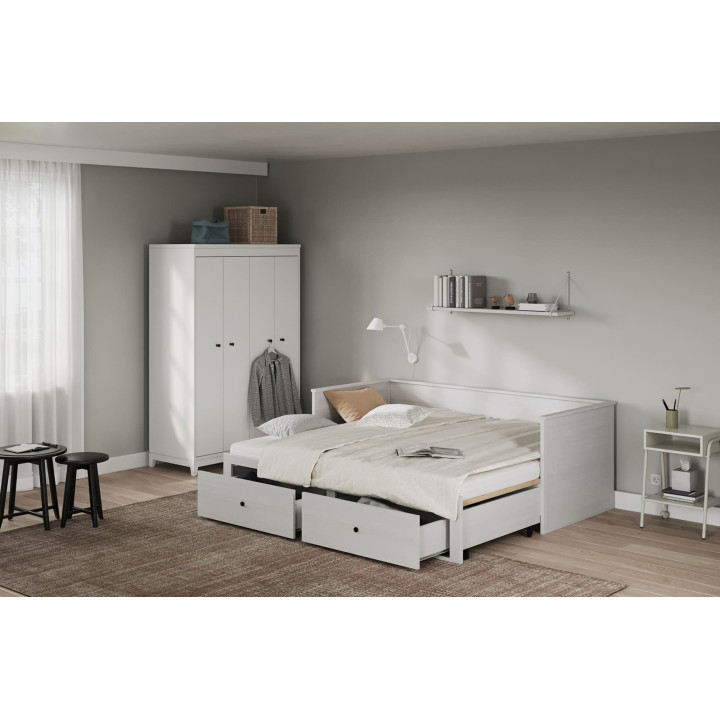 Lit banquette Palino 90 x 200 cm blanc