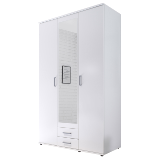 Armoire 3 portes Karl blanche avec miroir