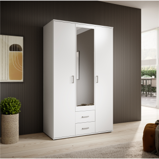Armoire 3 portes Karl blanche avec miroir