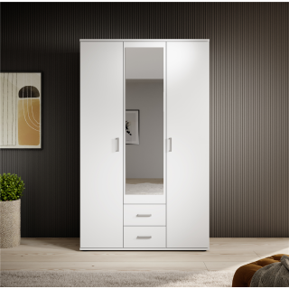 Armoire 3 portes Karl blanche avec miroir