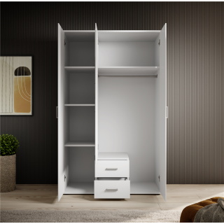 Armoire 3 portes Karl blanche avec miroir