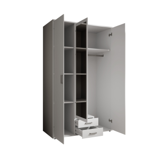 Armoire 3 portes Karl blanche avec miroir
