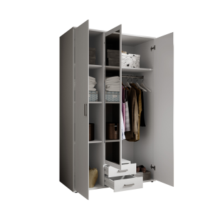 Armoire 3 portes Karl blanche avec miroir