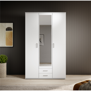 Armoire 3 portes Karl blanche avec miroir