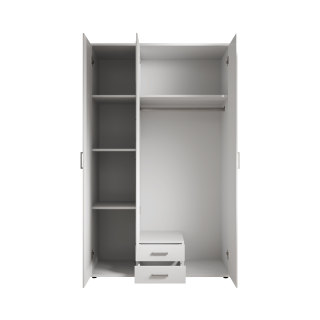 Armoire 3 portes Karl blanche avec miroir
