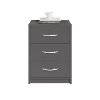 Chevet 3 tiroirs pépé gris anthracite