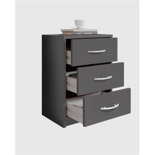 Chevet 3 tiroirs pépé gris anthracite