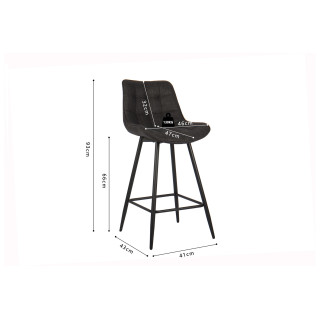 Tabouret de bar Ariba gris foncé - 5630-3
