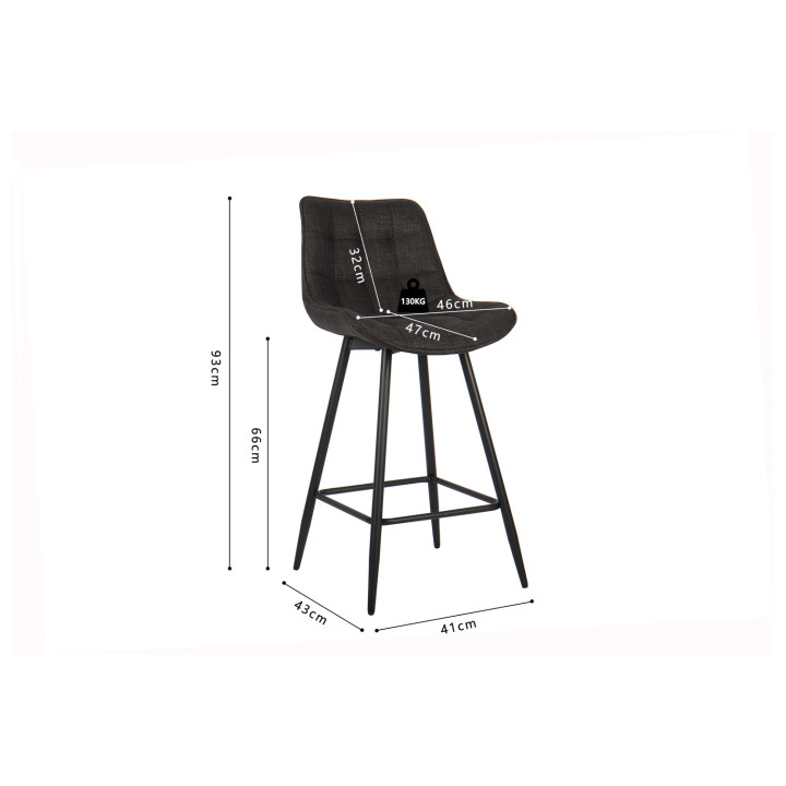 Tabouret de bar Ariba gris foncé - 5630-3