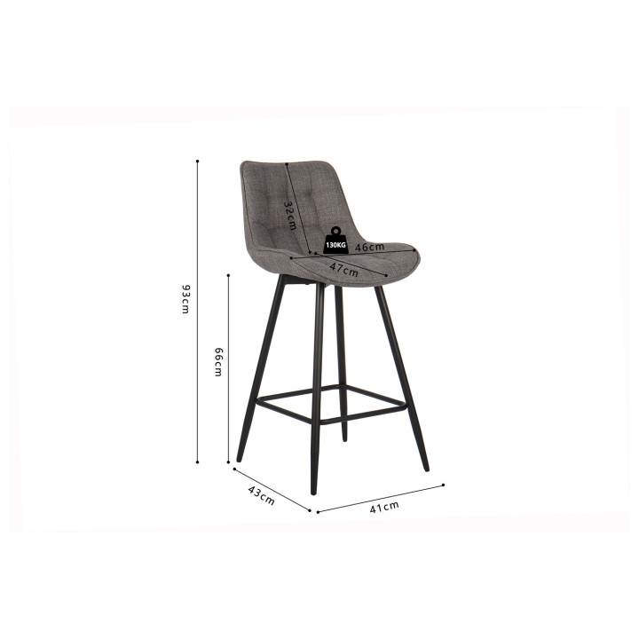 Tabouret de bar Ariba Gris clair - 5630-2