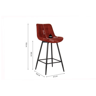 Tabouret de bar Ariba - Rouge - 5630-5