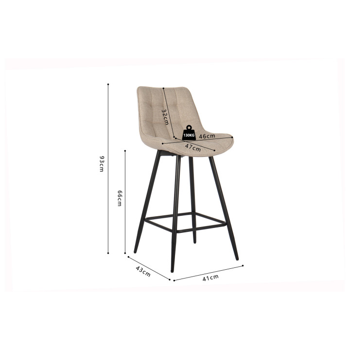 Tabouret de bar Ariba beige