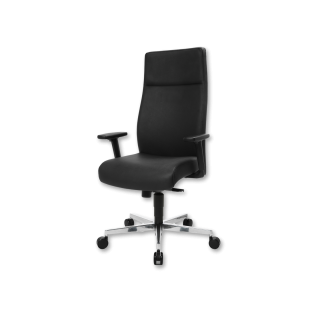 Chaise de bureau en cuir Noir Chief 300