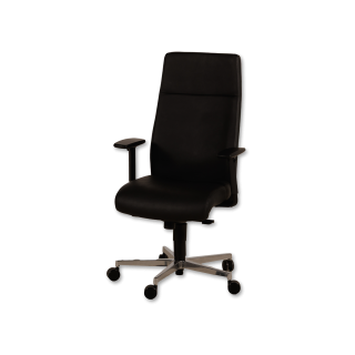 Chaise de bureau en cuir Noir Chief 300