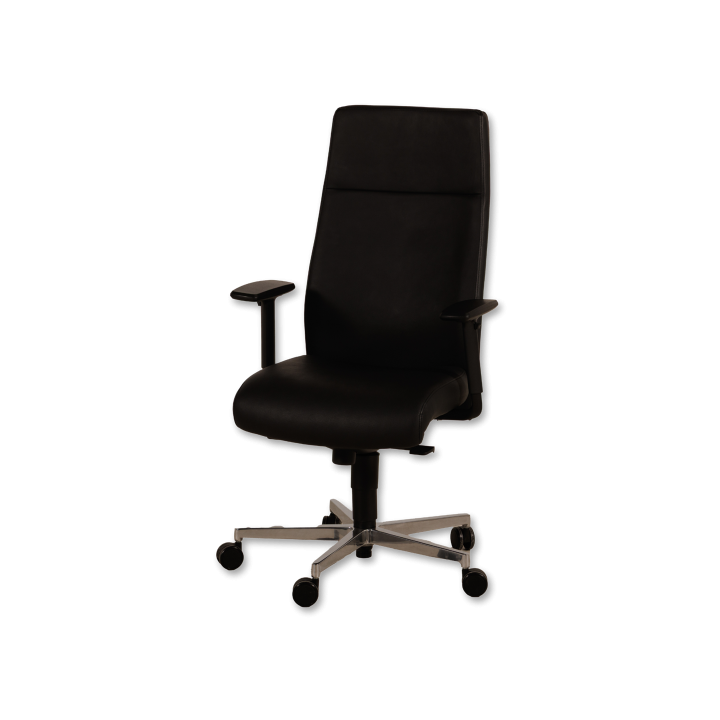 Chaise de bureau en cuir Noir Chief 300